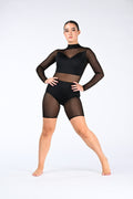 Mock Neck Sweetheart Long Sleeved Leotard