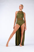 Panel Sweetheart Halter Dress