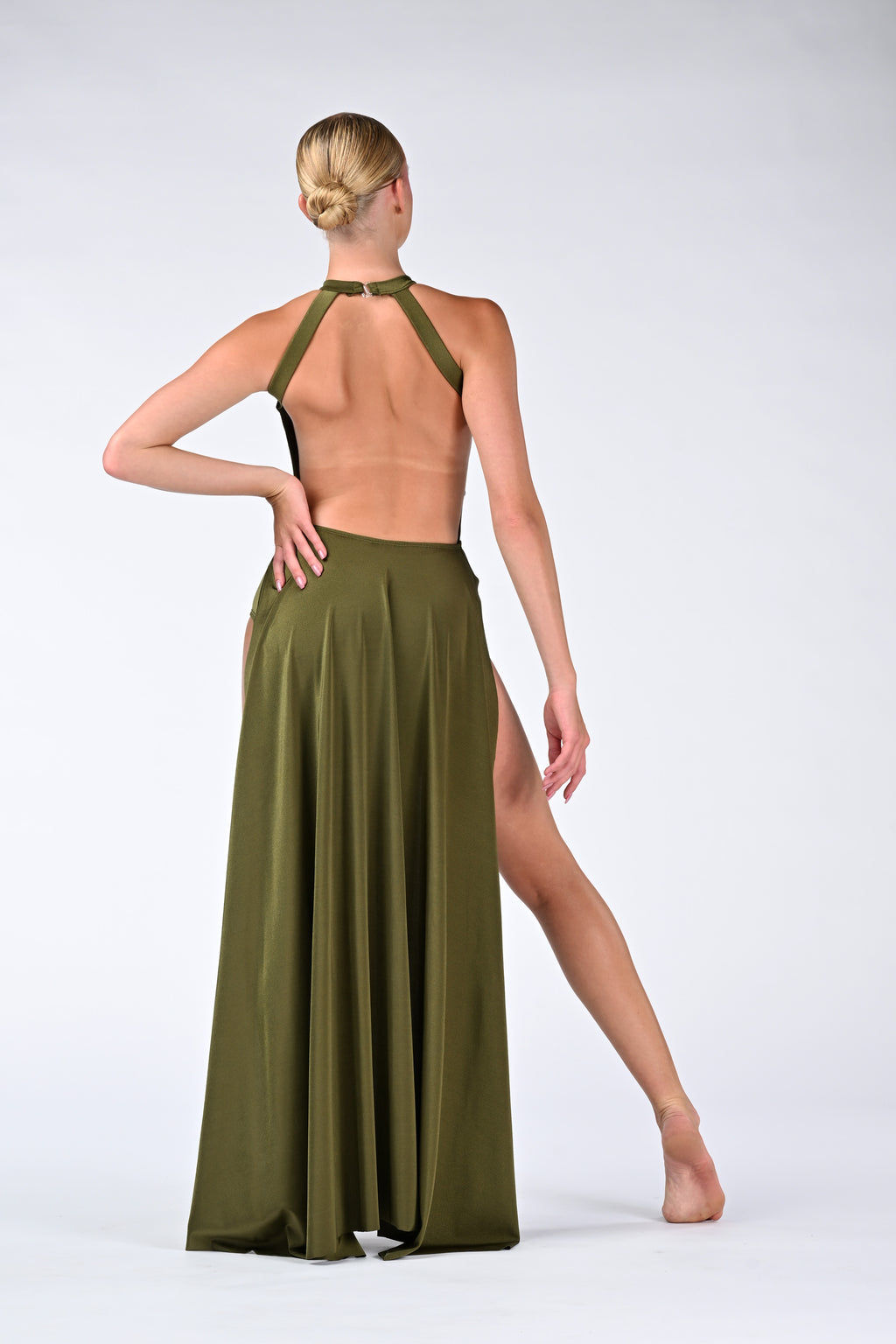 Panel Sweetheart Halter Dress