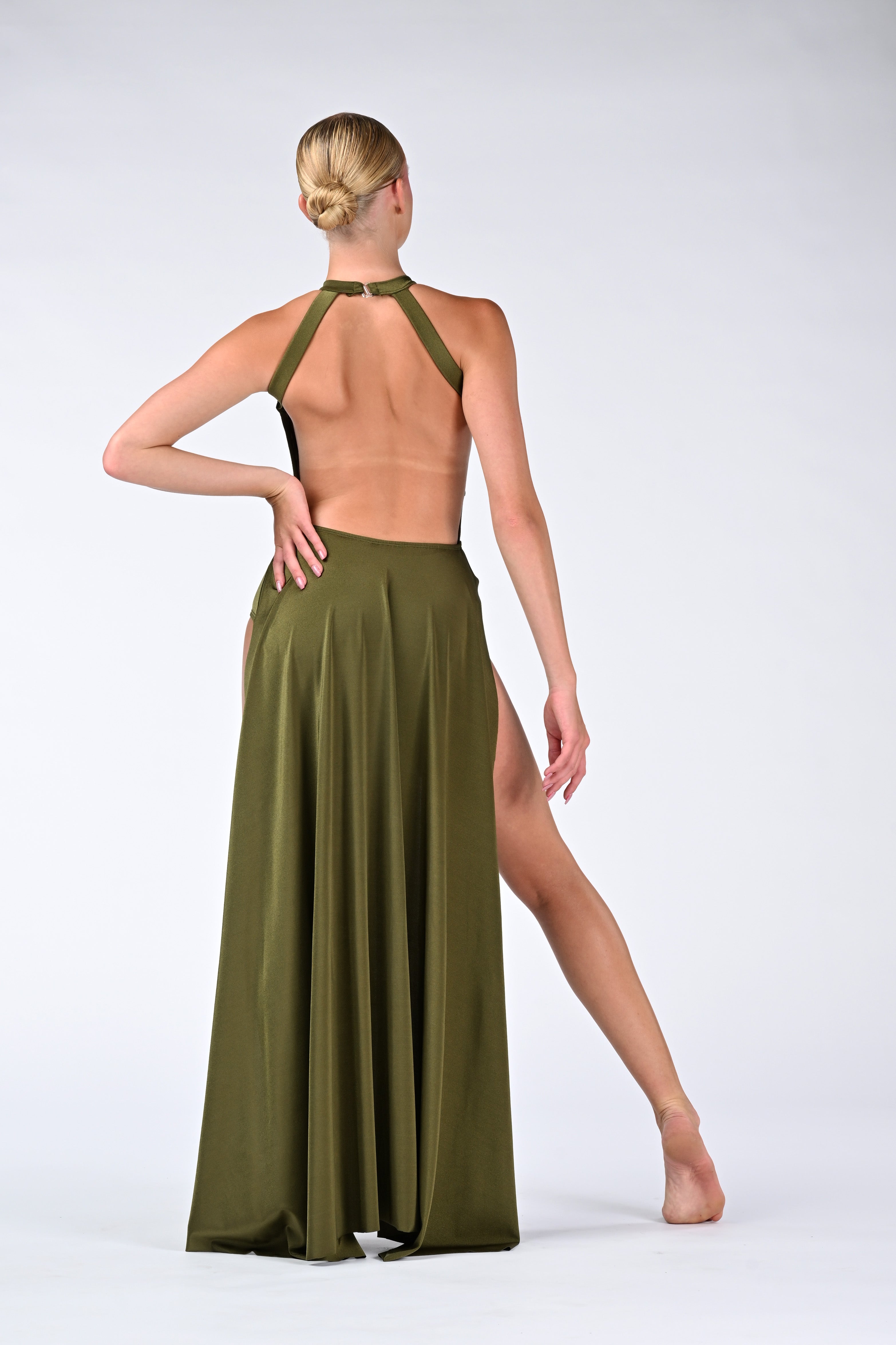 Panel Sweetheart Halter Dress