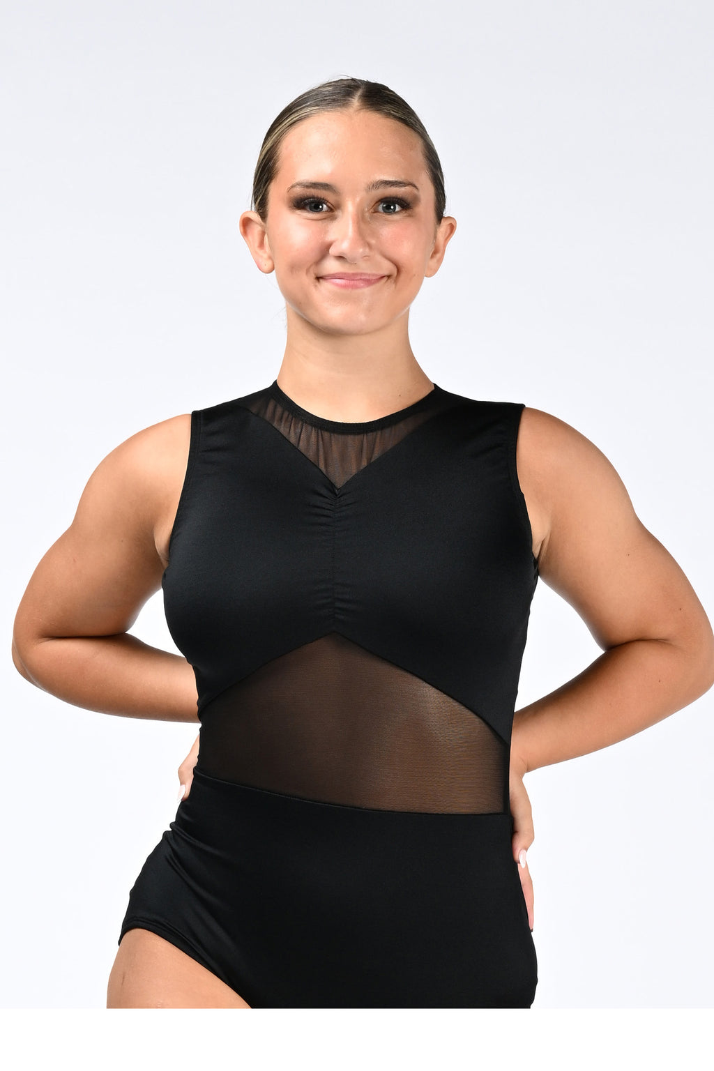 Open Leotard with Center Ruche